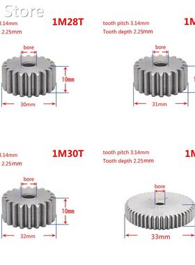 1Pcs 45# Steel Spur Gear 1Modulus 28-43 Teeth Metal Gear Thi