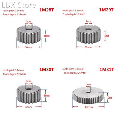 1Pcs 45# Steel Spur Gear 1Modulus 28-43 Teeth Metal Gear Thi