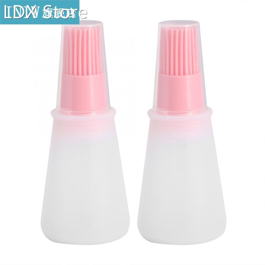 2pcs Kitchen Silicone Barbecue Oil Honey Bottle Brush Cookin