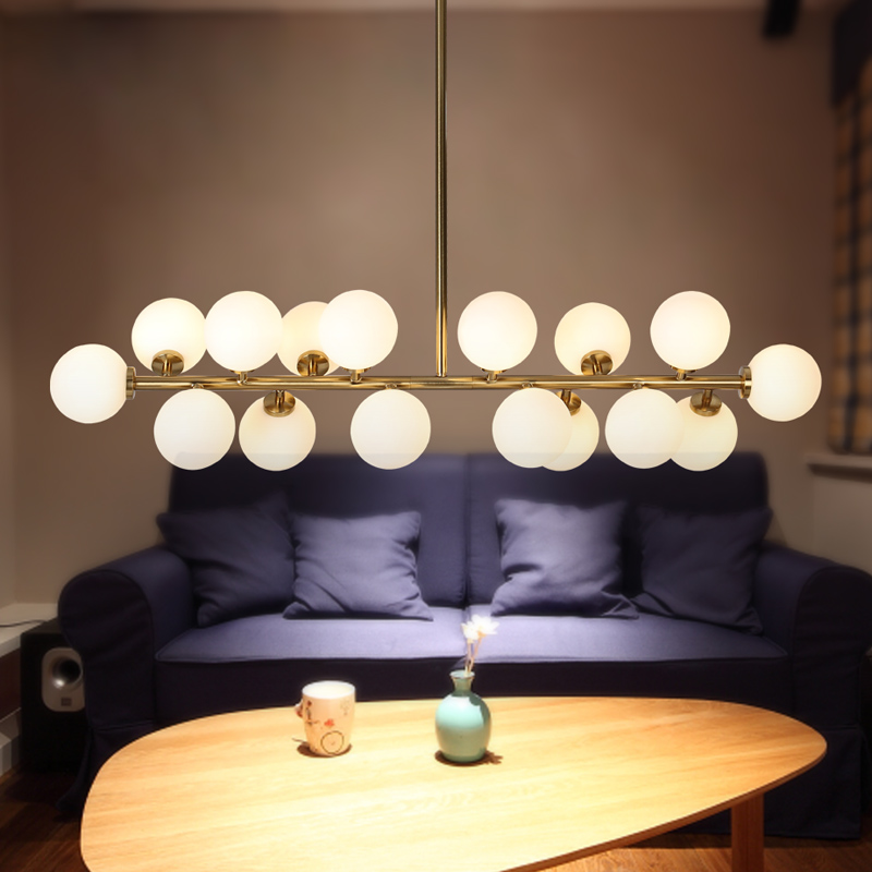 Modern Glass Lampshade Gold Ceiling Light LED Lamp Living Ro