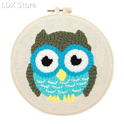 Hoops Wool Weaving Set DIY Cartoon Pattern Embroideried Russ