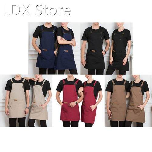 2022 New Work Apron with Pockets for Men Women Chef Waiters