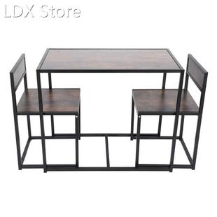 Dining Table With 2pcs Chair Set Imitation Wood Grain Dining