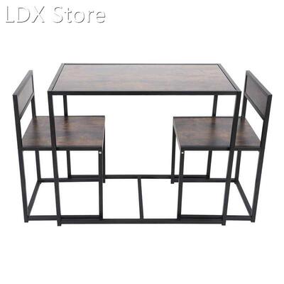 Dining Table With 2pcs Chair Set Imitation Wood Grain Dining