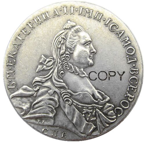 1763 RUSSIA SILVER 1 ROUBLE/RUBLE Coin VF Catherine II KM C