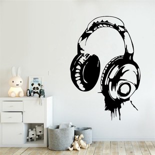 Game Headset Wall Decal Eat Sleep Game Wall Decor Gamer Head