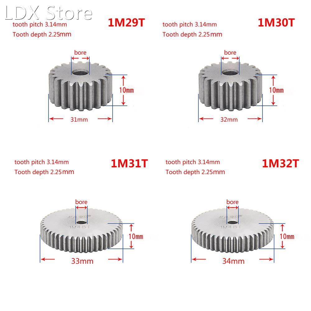 1Pcs 45# Steel Spur Gear 1Mod 29T-44T Metal Moter Gear 29 To