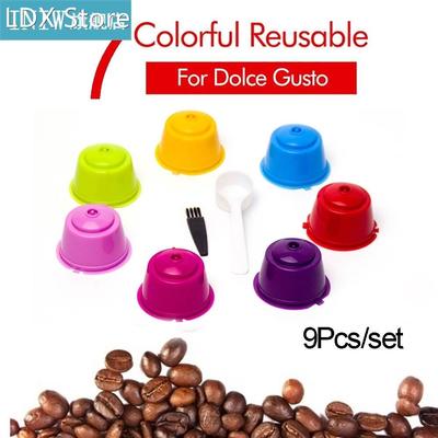 Coffee Capsule Filter Set with Spoon Brush Refillable Coffee