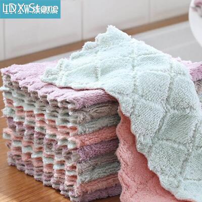 2Pcs Double Colors Rag Dish Cloth Water Absorption Thickenin