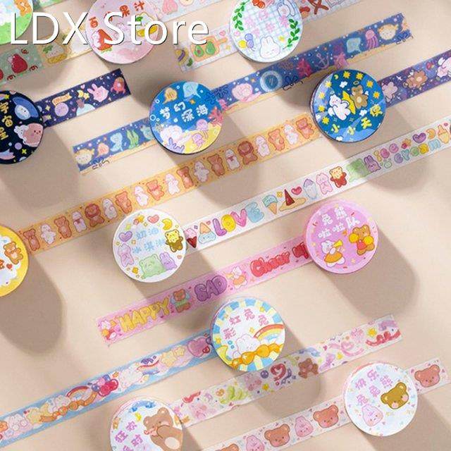 kawaii cartoon washi tape cute bear rabbit decorative label