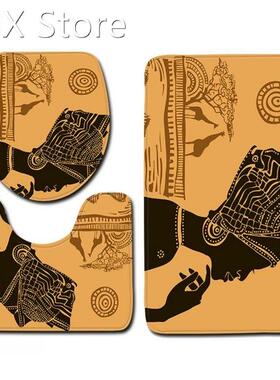 3PCS African Woman Bathroom Rugs Soft Anti Slip Absorbent To