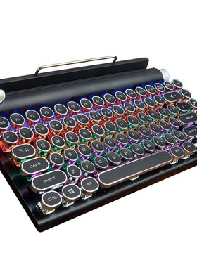 Typewriter Keyboard Wireless Bluetooth RGB Colorful Backlig
