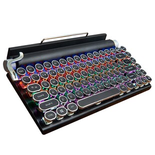 Typewriter Keyboard Wireless Bluetooth RGB Colorful Backlig