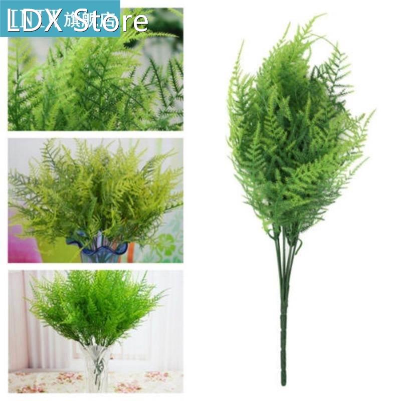 1pc 7 Stems Artificial Asparagus Fern Bush Plants Bedroom Li