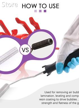 8Pcs Aluminum Alloy Fibreglass Roller Set Bubble Roller Glov