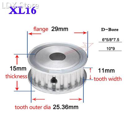 1Pcs XL16 Teeth 25 Teeth Synchronous Wheel Width 11mm D Bore