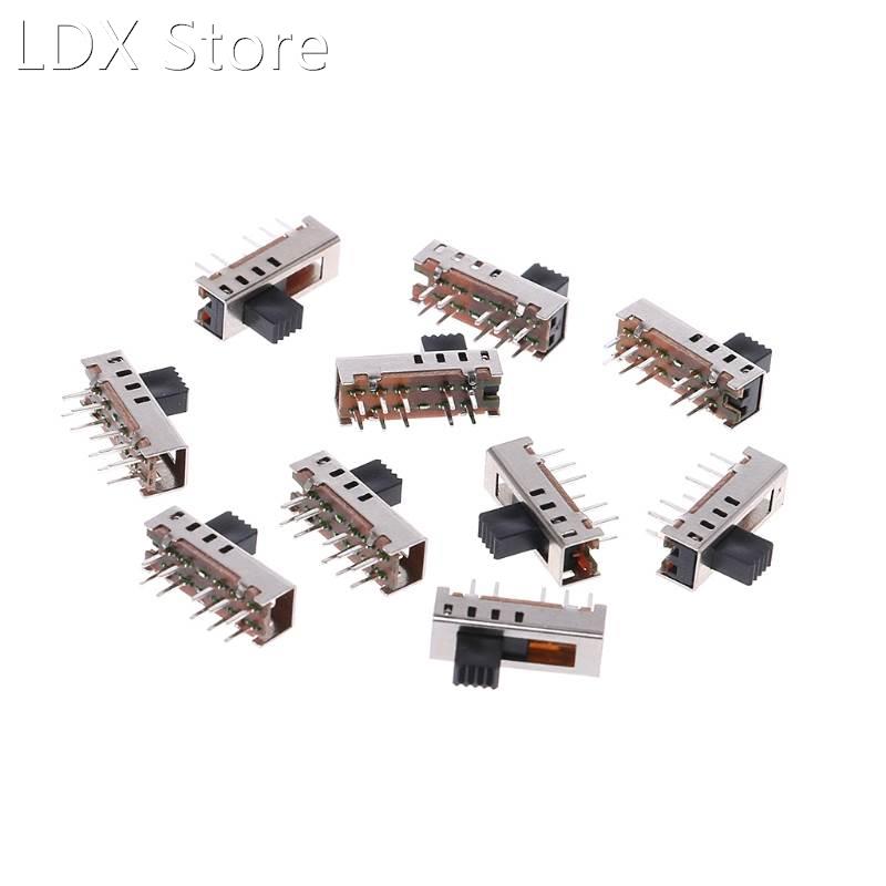 10Pcs SS24E01-G5 Slide Switches Vertical 0.5A 10 Pin 4 Posit
