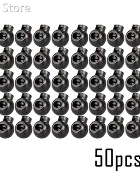 50pcs Clip Ends Round Ball Shape Luggage Lanyard Stopper Sli
