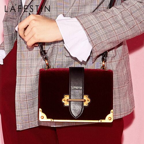 LA FESTIN Women Shoulder Bag Velvet Handbag Brands 2020 Des