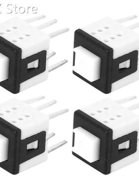 100Pcs Latching Switch Self Locking 6 Pin Flat Head Plastic