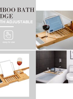 Luxury Bathroom Bamboo Bath Bathtub Shelf Bridge Tub Caddy T