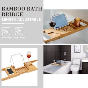 Luxury Bathroom Bamboo Bath Bathtub Shelf Bridge Tub Caddy T