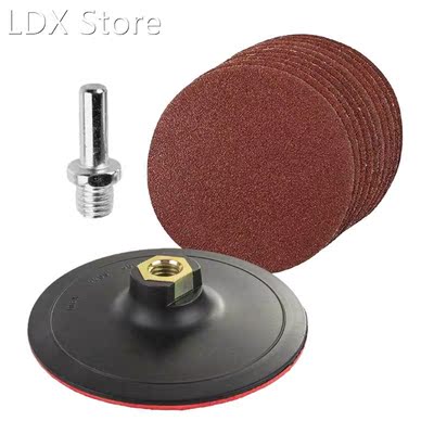 10-Piece Round Sanding Set with Padded and Drilled Adapter