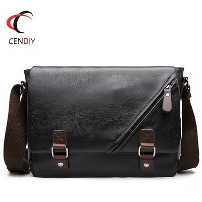 2021 Brand Casual Men Briefcase Business Shoulder Bag Pu Le