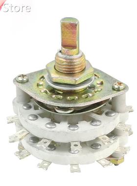 6P3T 6 Pole 3 Throw 2 Decks 24Pin Band Channael Rotary Switc