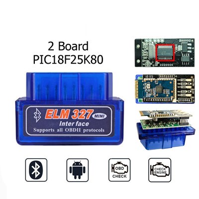 Double Board Elm327 V1.5 Pic18f25k80 OBD2 Bluetooth Elm 327