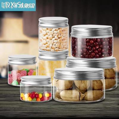 10pcs Clear Aluminum Cap Round Wide Mouth Plastic Container