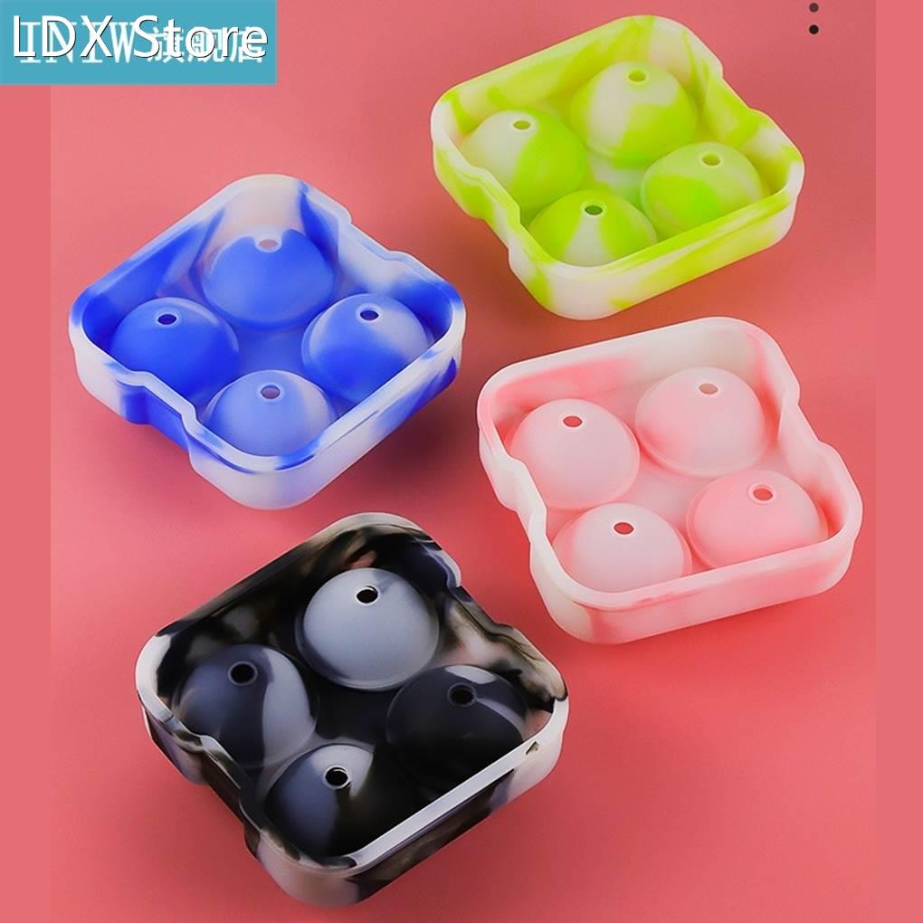 Ice Cube Tray 4 Grids Silicone Ice Ball Mold DIY Freezer Jui