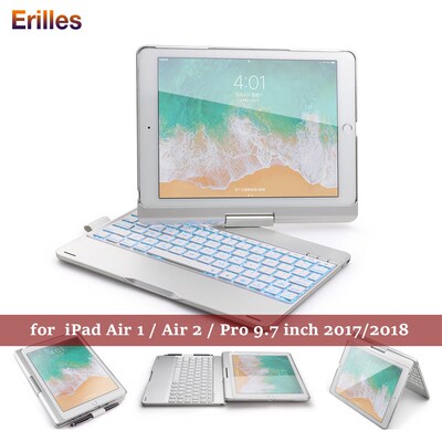 For iPad Air 1 2 9.7 Keyboard Case Rotation Backlit Bluetoo