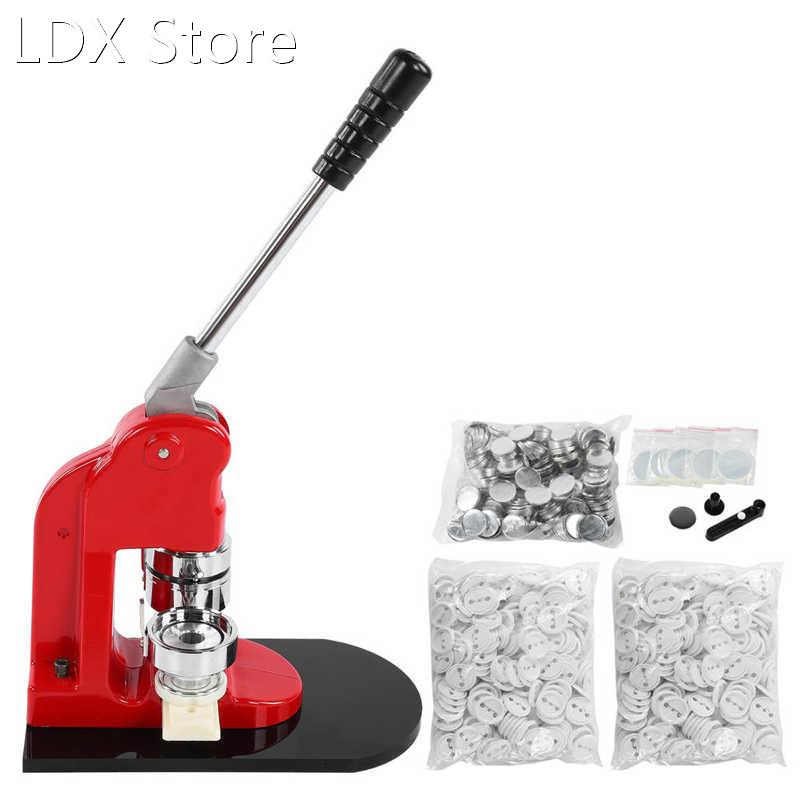 44mm Badge Maker Machine Set Red Aluminum Frame Punching Equ