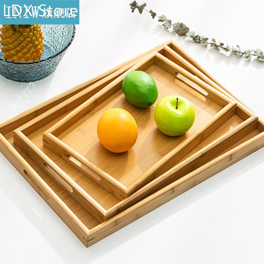 Trays Fruit Storage Pallet Plate Wooden Bamboo Serving Tray
