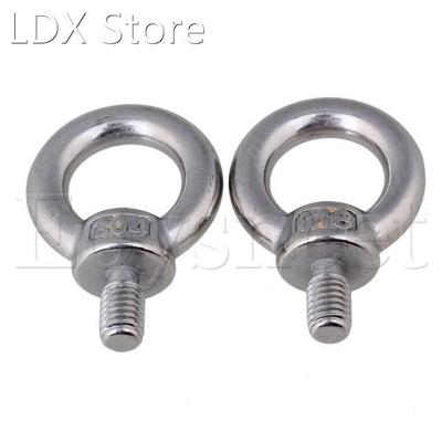 2PCS Silver M8 Ring Shape Screw Bolt Marine Grade 304 Stainl