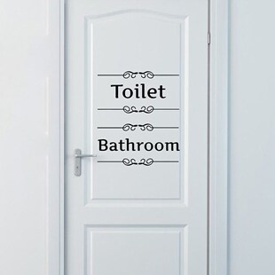 Toilet bathroom Sign Wall Decals Home Decorations Diy Quotes