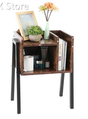 Bedside Table Stylish Nightstand Stackable End Side Table wi