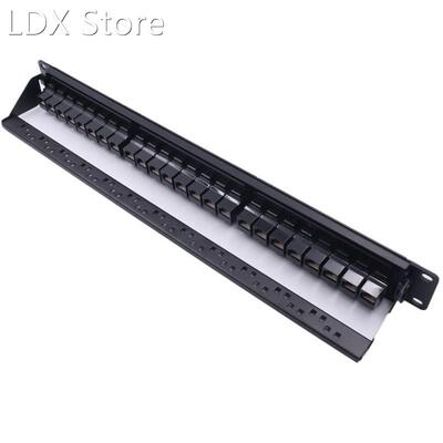 19in 1U 24 Port Straight-Through CAT6A Patch Panel RJ45 Netw