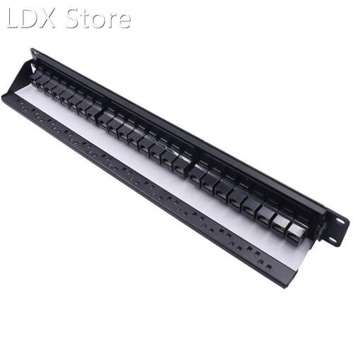 19in 1U 24 Port Straight-Through CAT6A Patch Panel RJ45 Netw