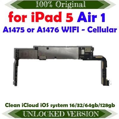 Clean iCloud unlocked for Ipad 5 Logic Boards Wifi Cellular