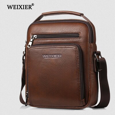 New brand men's shoulder bag black business leather men han