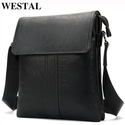 WESTAL   Bag Men's Genuine Leather Shoulder Bag for Men