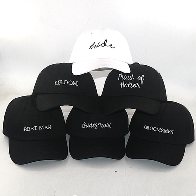 wedding party groom bride cap letter embroidery couple group