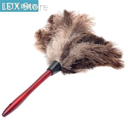 Anti-static Ostrich Feather Fur Wooden Handle Brush Duster N