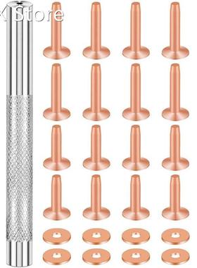 20Pack Copper Rivets and Burrs (14mm and 19mm) with 2Pcs Pun