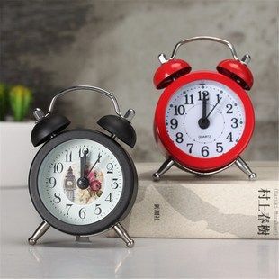Mini Creative Alarm Clock Vintage Retro Pointer Clocks Loud