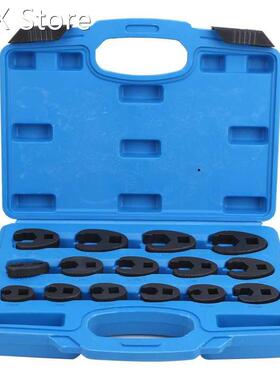 15pcs Flare Nut Wrench 3/8in and 1/2in Drive Open End Crowfo