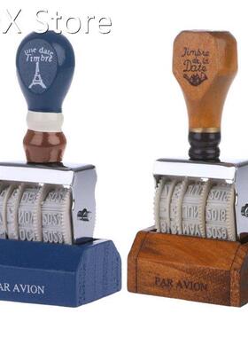 Wooden Date Stamp For DIY Scrapbooking Craft Decor Rolling W
