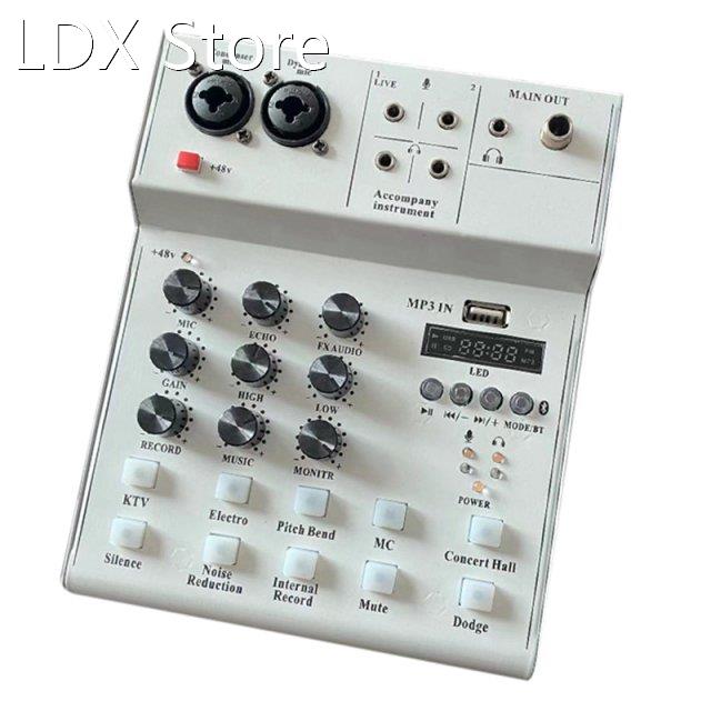 Bluetooth Mixer Sound Card USB Audio Karaoke Studio Recordin